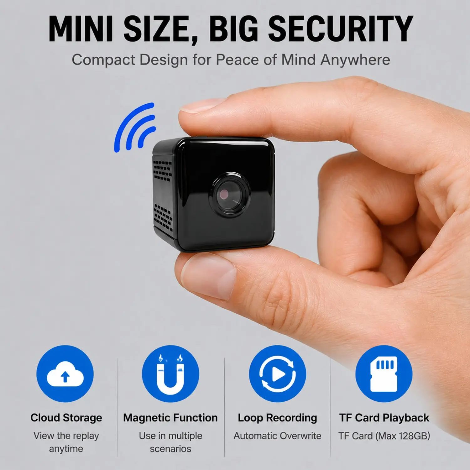2pcs Mini WiFi Camera with HD Night Vision, Motion Detection, Battery Included, Ideal for Baby/pet/car Security Monitoring