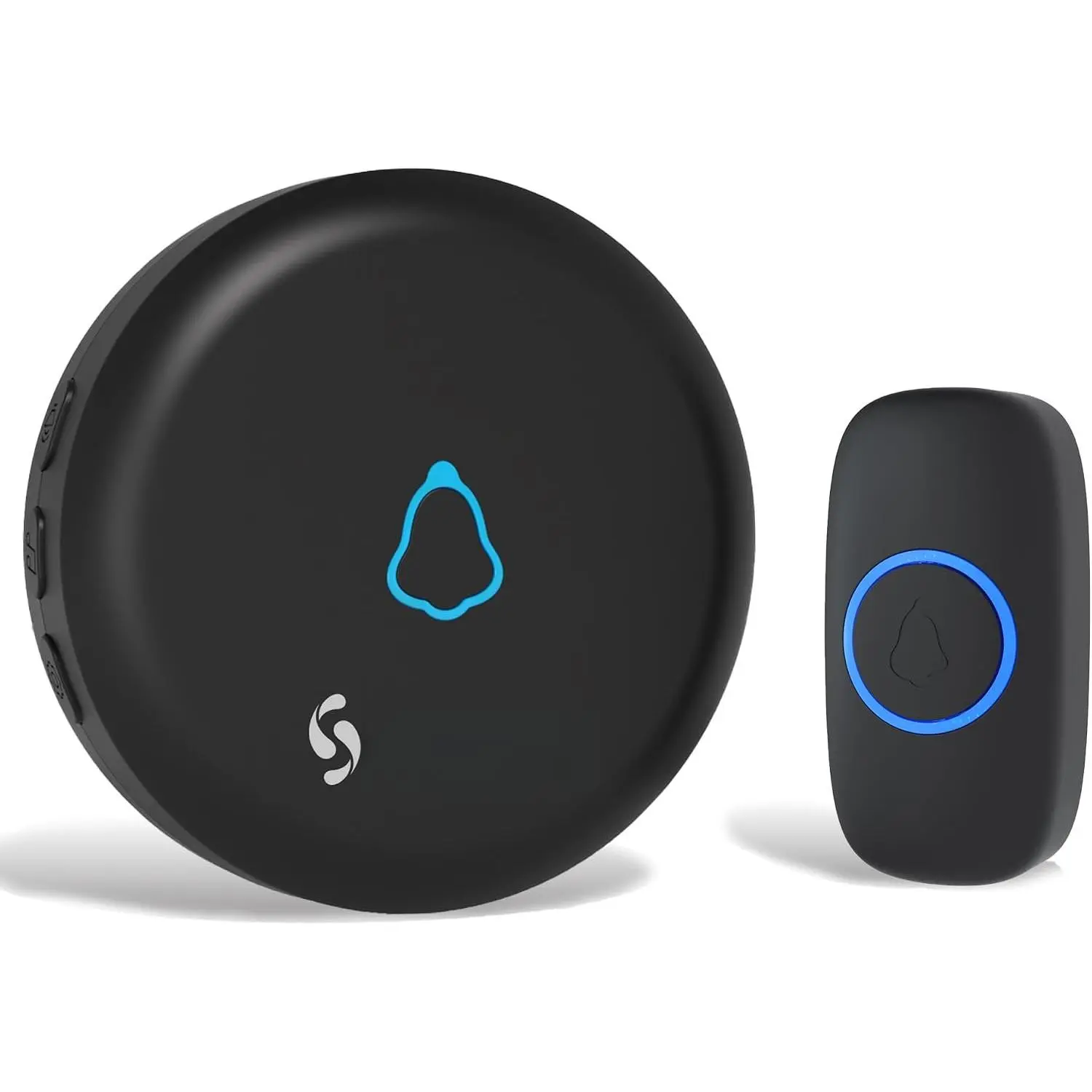 Doorbell kits with IP55  Level, 500ft Range, 5 Volume Levels with 32 Doorbell Chimes Color LED Flash, Black