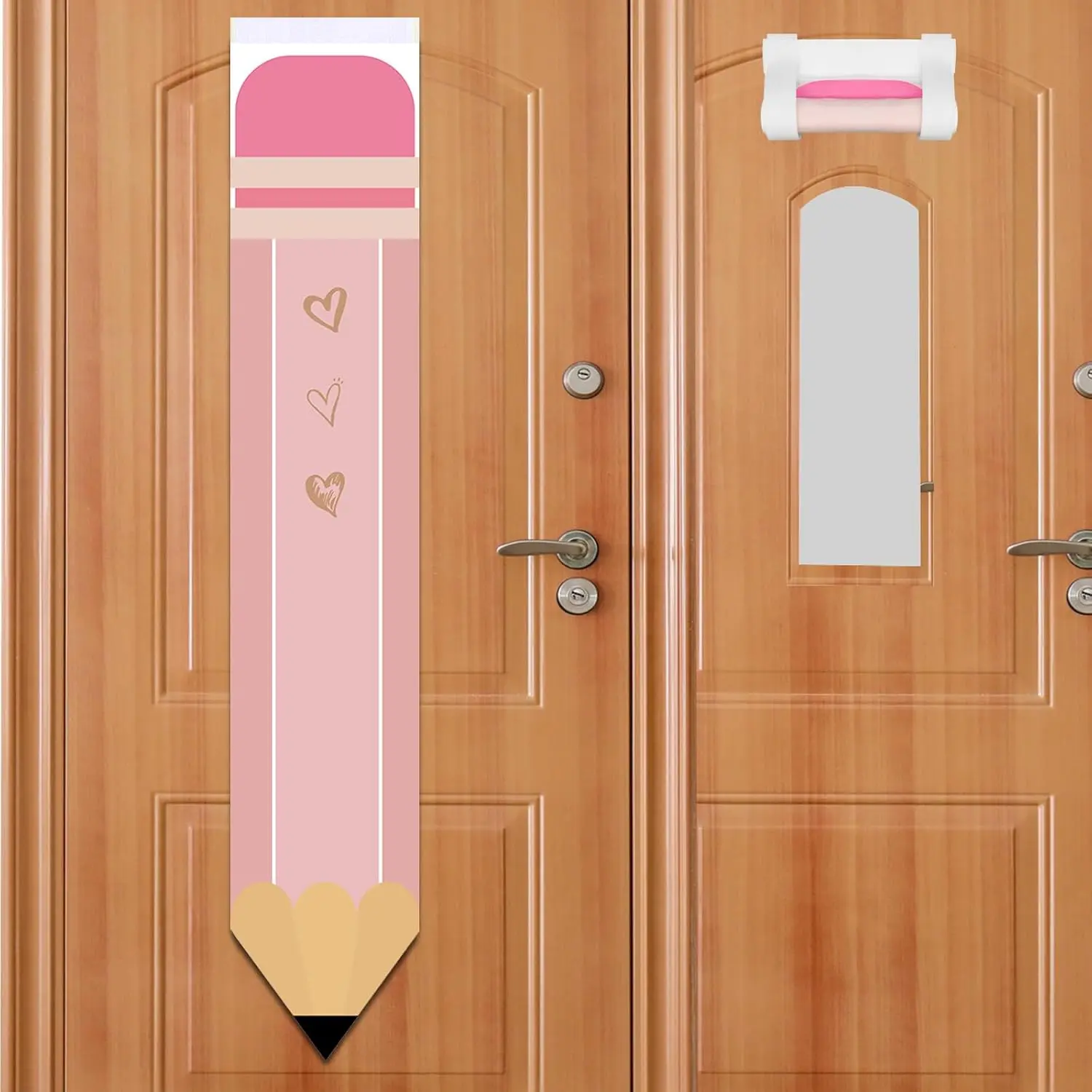 2 count  Classroom Shade, Pencil Shape Blackout Curtains for Office, Porch, Room Door Windows