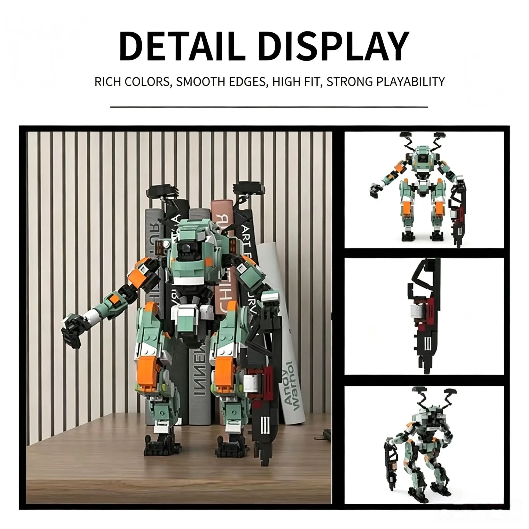 Titanfall Mech BT-7274 Building Blocks Mecha Model, 1057 Pieces Puzzle Toy, Interactive Cockpit with Figure, Ideal Gift for Boys' Birthday