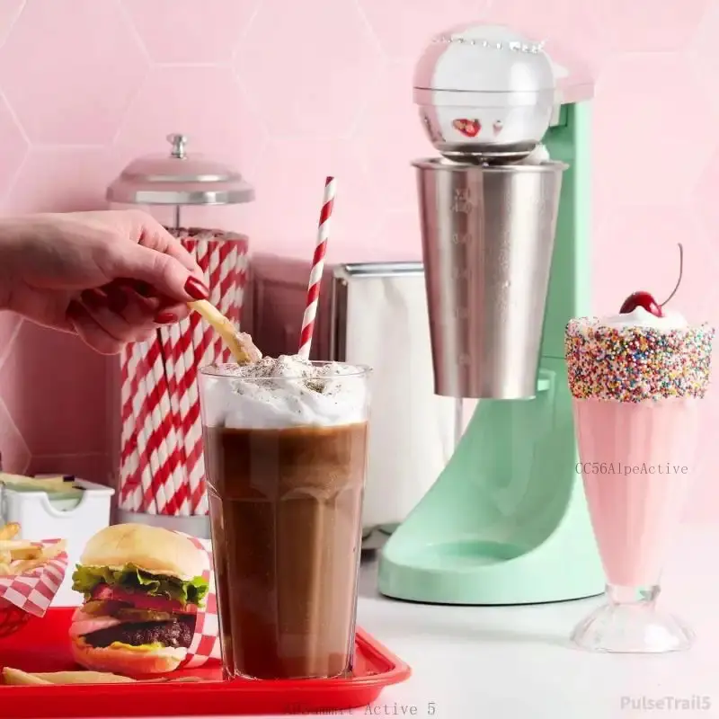 Two-Speed Electric Milkshake Maker & Drink Mixer - 16-Ounce Stainless Steel Cup & RodPulseTrail5ABSummit ActiveCC56AlpeActive