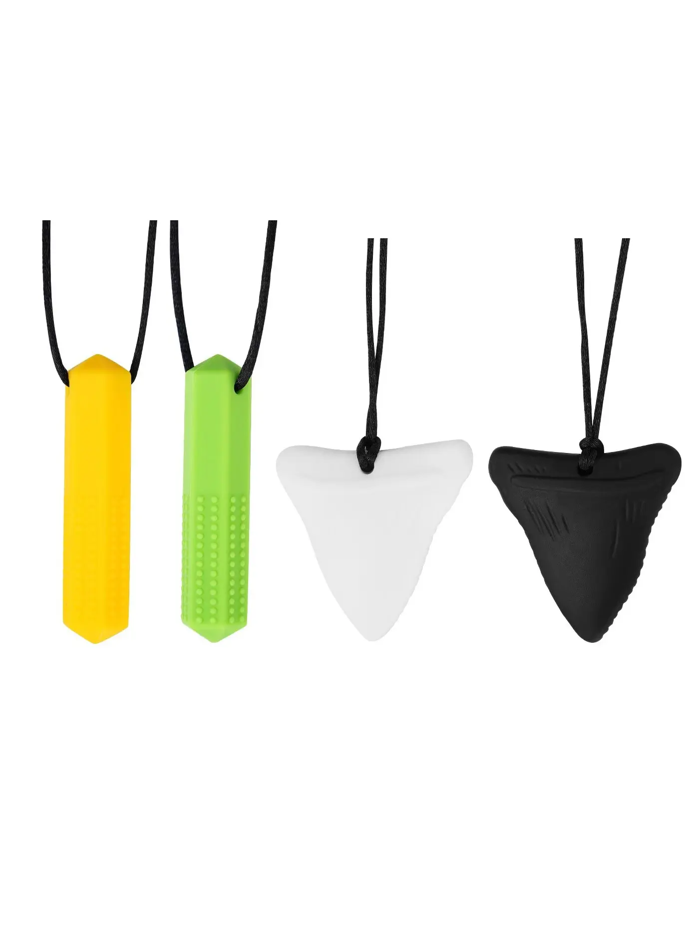 2-Pack Sensory Chewing Necklaces for Kids, Autism Adhd Anxiety Relief Silicone Teething Toys, Boys Girls Adults Bite Stress Relief