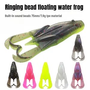 DeepJaw Outfitters 3pcs Soft Weedless Floating Topwater Hollow Body Frog Lures - Built-in Rattle, 2.95in 0.27oz Silicone Baits, Lifelike Appearance Surface Tackle for Largemouth Bass Freshwater Angling