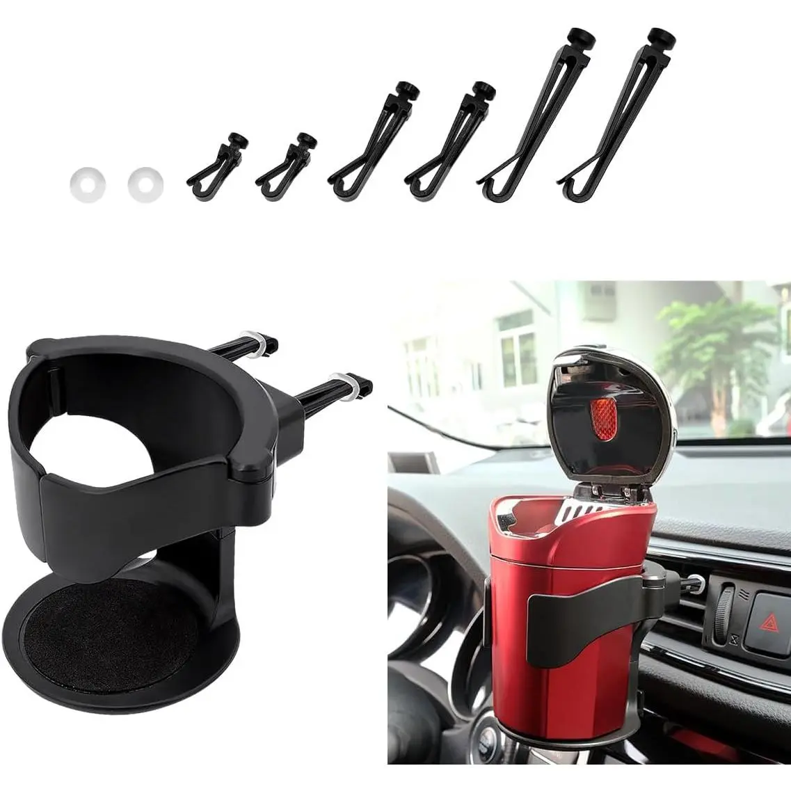 Cup Holder for  Air Vent, Adjustable Auto Vent Cup Holder Expander with 3 Kinds Mounting Clips, A/C Vent Drink Holder Stand for Coffee, Water, Juice, ,  Accessories