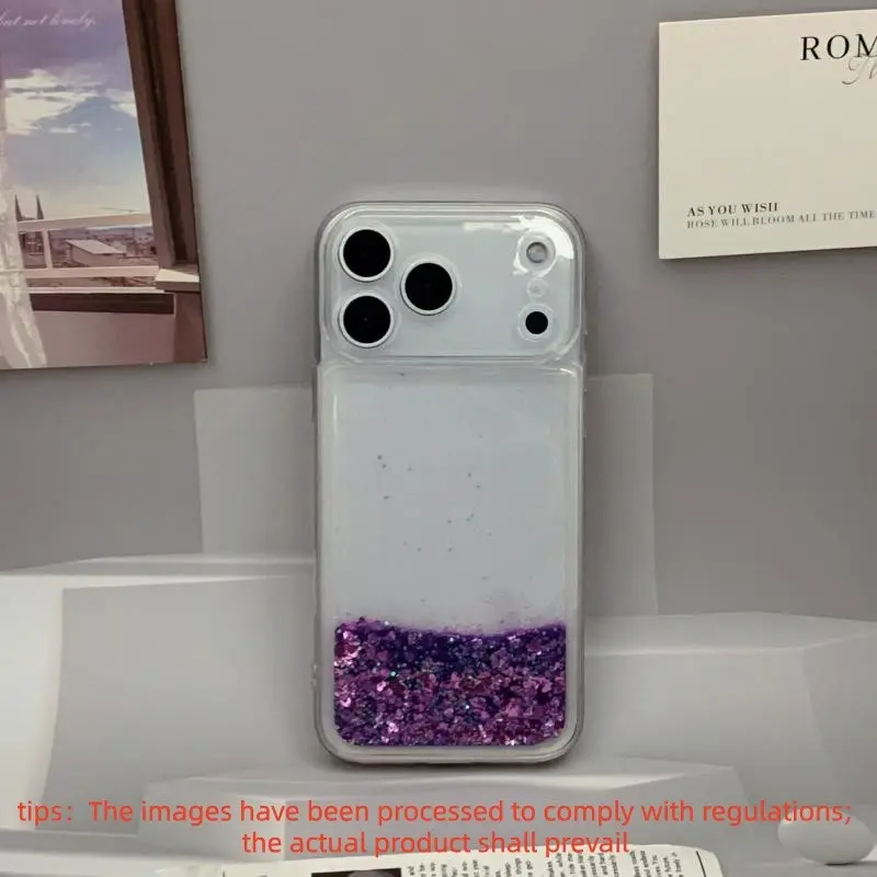 Dreamy Gradient Glitter Quicksand Protective Phone Case Cover, High Quality, Practical and Durable, Compatible with iPhone 7, 8, 9, 11, 12, 13, 14, 15, 16, X, XS, XR, Plus, Pro, Pro Max, SE Series