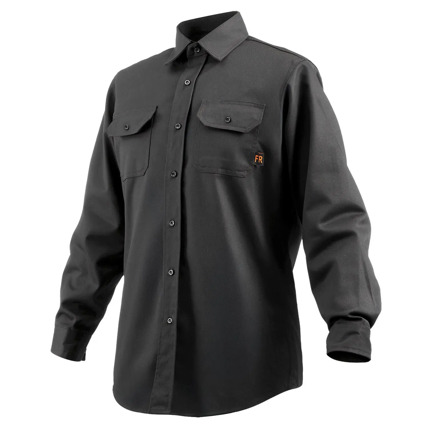 VEVOR Men's 7oz FR Long Sleeve Workwear Shirt, Flame-Resistant Heat-Resistant Cotton Clothes, Machine Washable, ATPV 9.2 Cal/cm Arc Rating, Size XL
