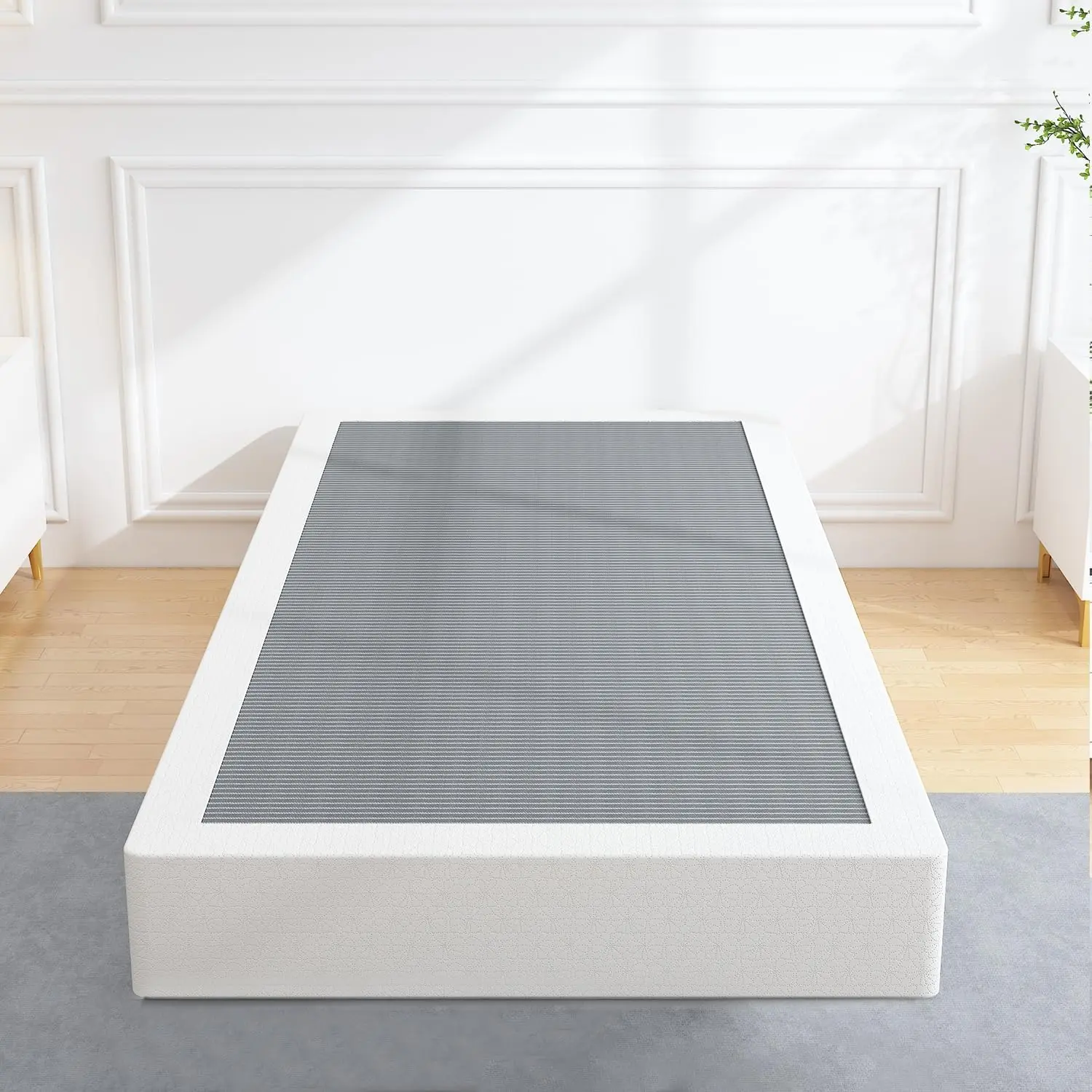 Box Spring 7 Inch Mattress Foundation with Easy Clean Cover | 3000lbs Weight Capacity, Heavy Duty Metal, Non-Slip, No Noise, Easy Assembly