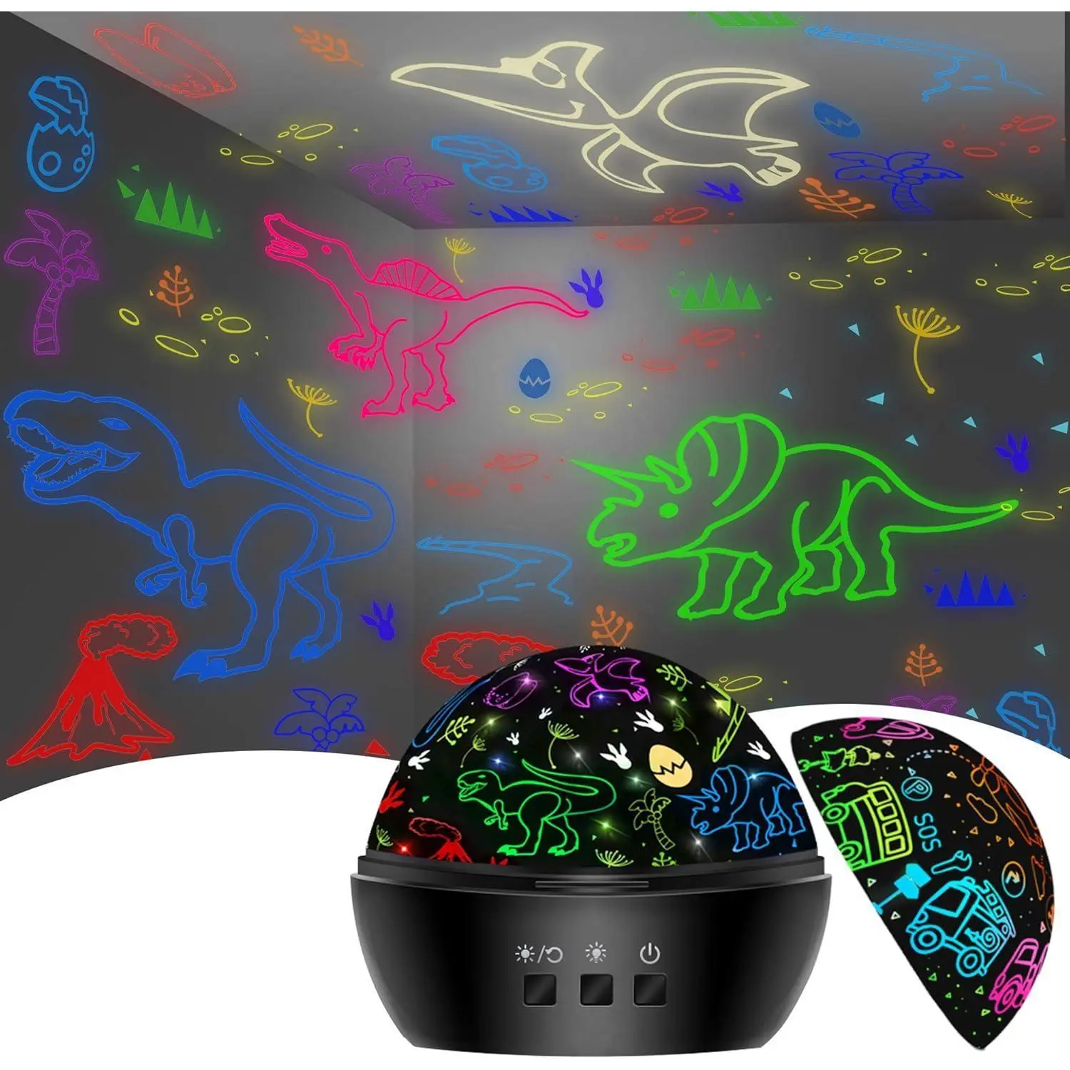 Dinosaur Night Light for 3-8 Year Old Boys,2 in 1 Dino Projection for 2-10 Year Kids,Boys Girls Gifts,Suitable for Chirstmas Xmax Easter Birthday