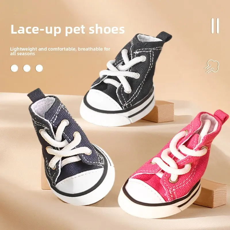 Pet Dog Denim Canvas Shoes Breathable Comfortable Casual Sports Shoes Non-Slip Wear-Resistant Cat Shoes