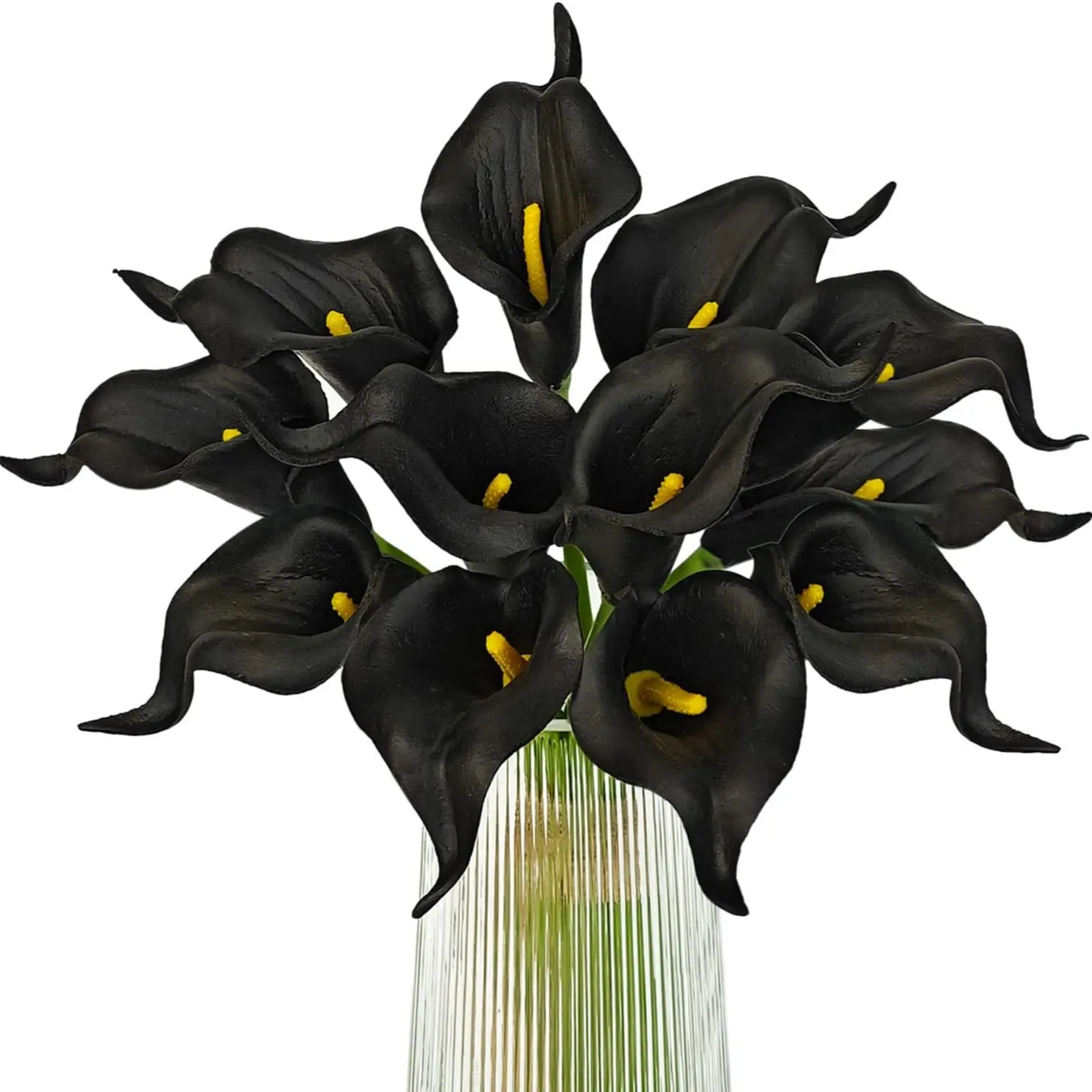 10pcs Artificial Calla Lily Bouquet, Dark Gothic Faux Lilies for Halloween, Realistic Floral Decorations, Decorative Florals, Haunted House Party Decor