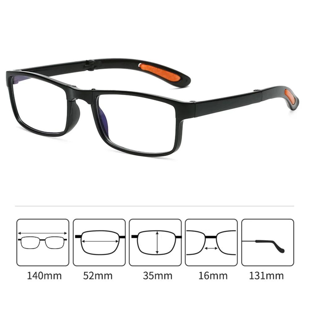 Unisex Folding Reading Glasses TR90 Anti-Blue Light +1.0 to +4.0 Portable Case High Quality Eyewear Black Lightweight Durable