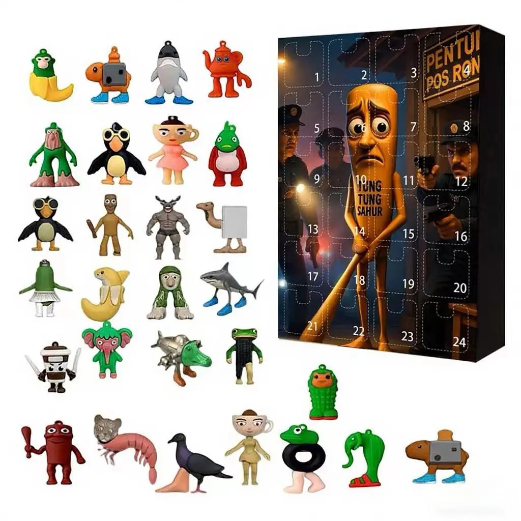 Italian Brainrot Themed Christmas Advent Calendar 2026,24 Day Italian Brainrot Toys Action Figures Set Countdown Calendar,Halloween Christmas Gift for Kids Teens Girls and Boys