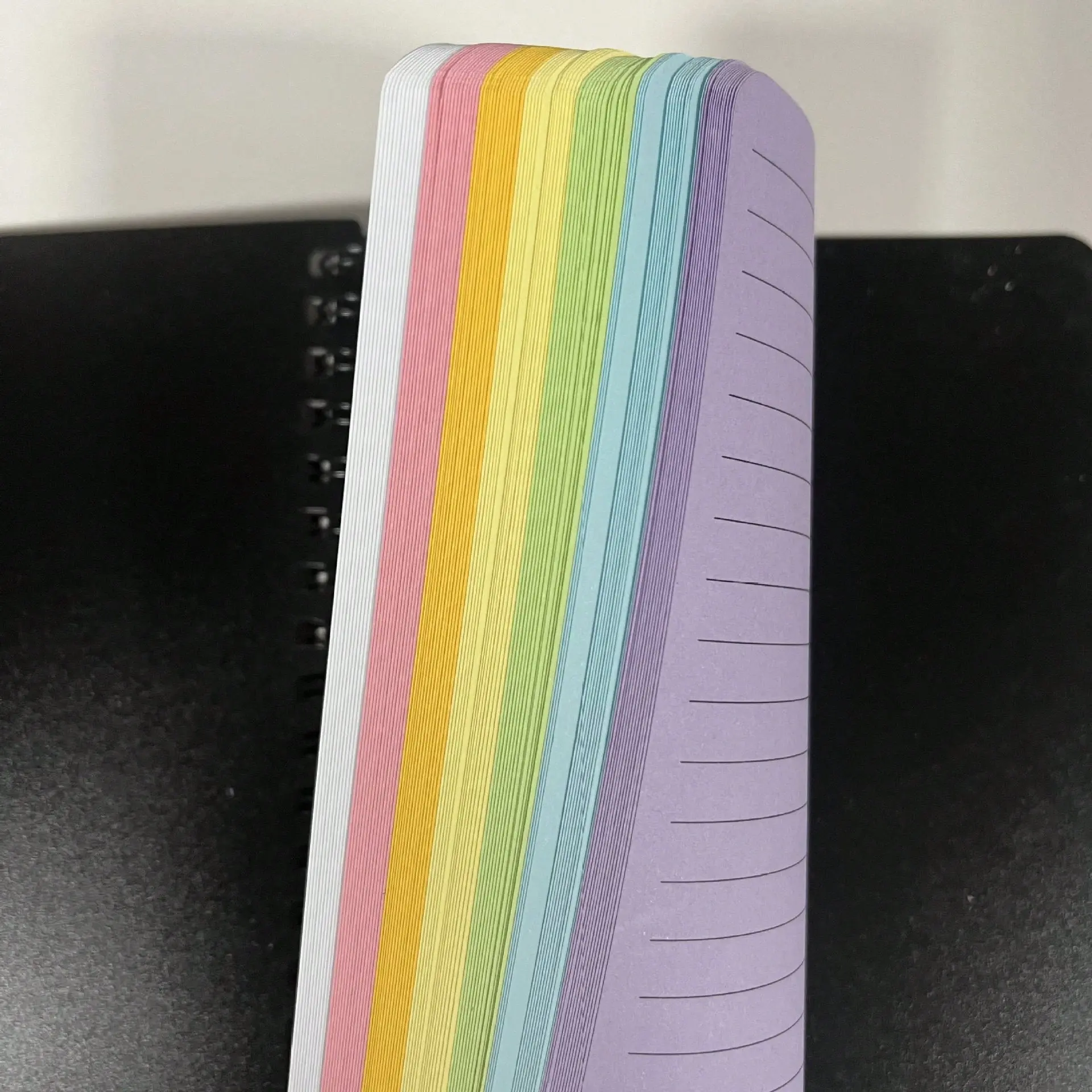 300-page Black Cover Rainbow Lined Spiral Notebook, 5" X 7". School Supplies, Back to School, Spiral Bound Notebook