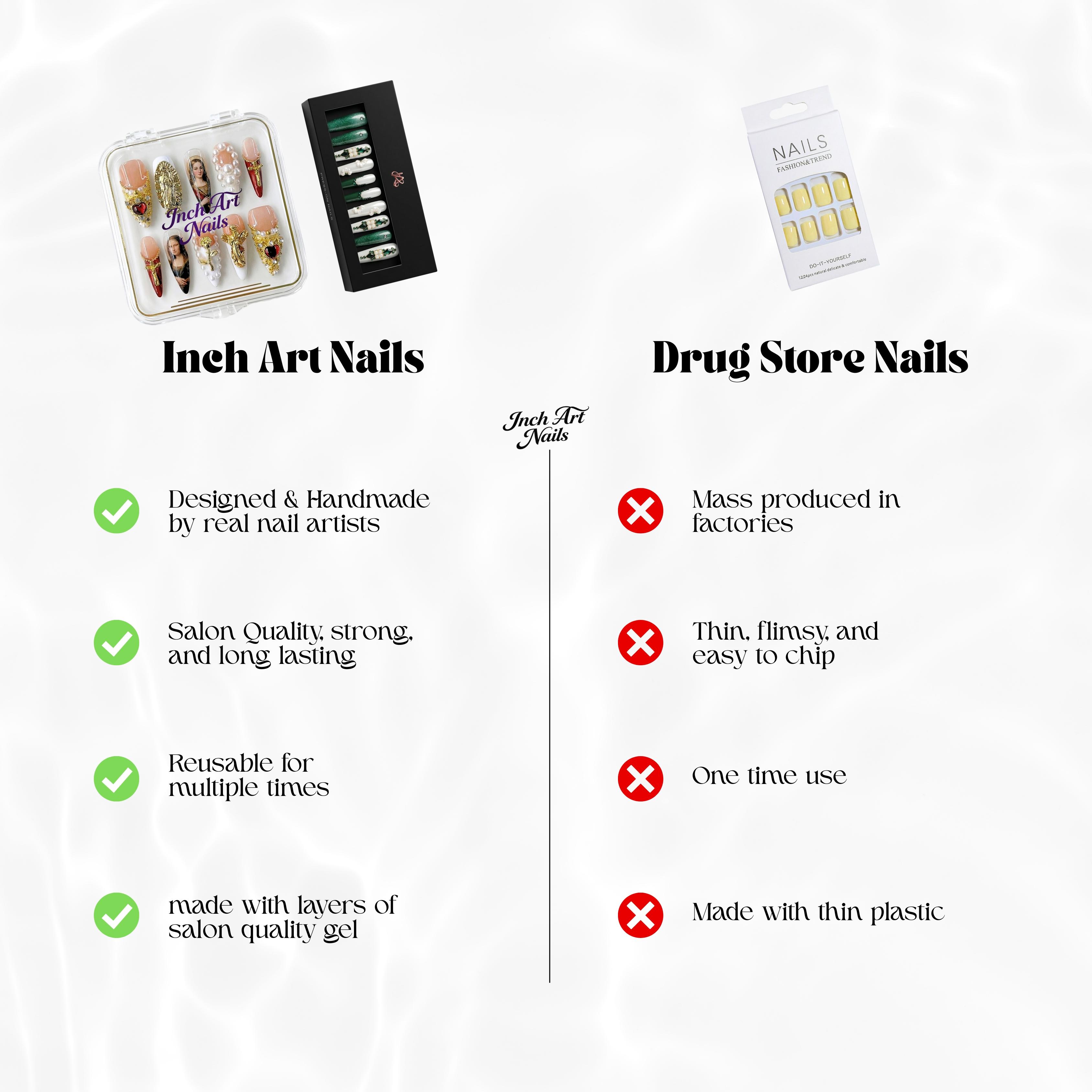 Short Square Press-On Nail Series. Featuring a unique silhouette, this collection of pre-designed acrylic nails showcases a stylish and avant-garde color palette. Requiring no filing or shaping, they are the ideal choice for DIY manicures at home Butterf