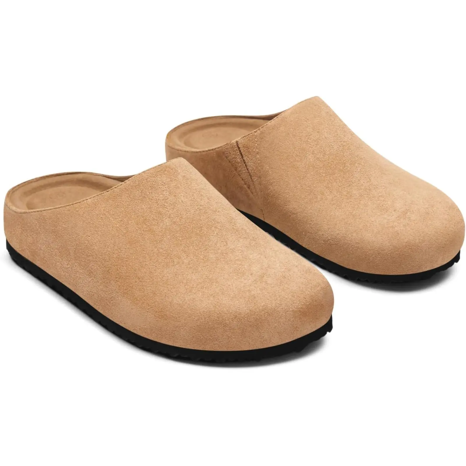 Coutgo Womens Suede Leather Clogs Comfortable Closed Toe Slip-On Mules | Potato Shoes,Comfort,Footbed,Casual,Walking Shoes,Indoor Outdoor,Work Shoes,Slide,Cushioned