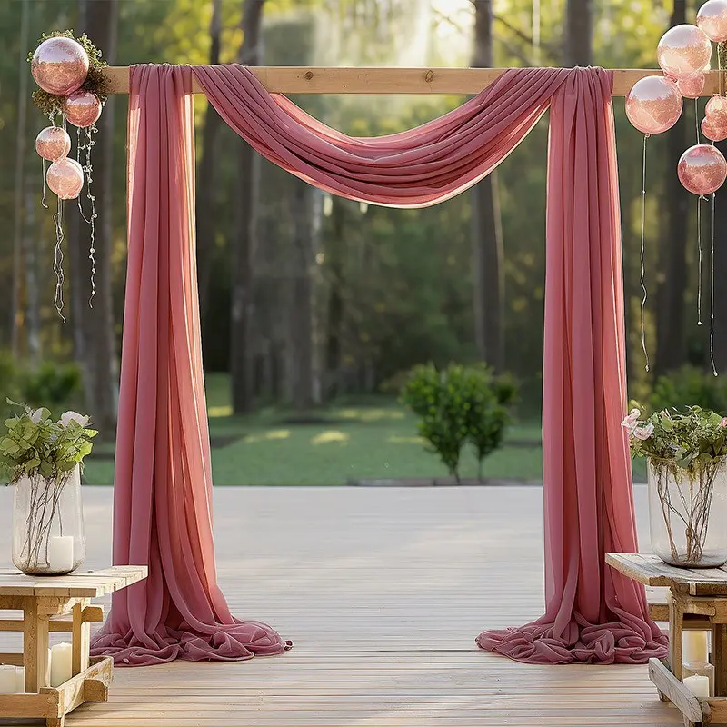 Wedding Arch Backdrop Curtain, Pure Color Background for Forest Wedding Ceremony, Outdoor Party Decor, Christmas Event Setup, Photo Backdrop Curtains