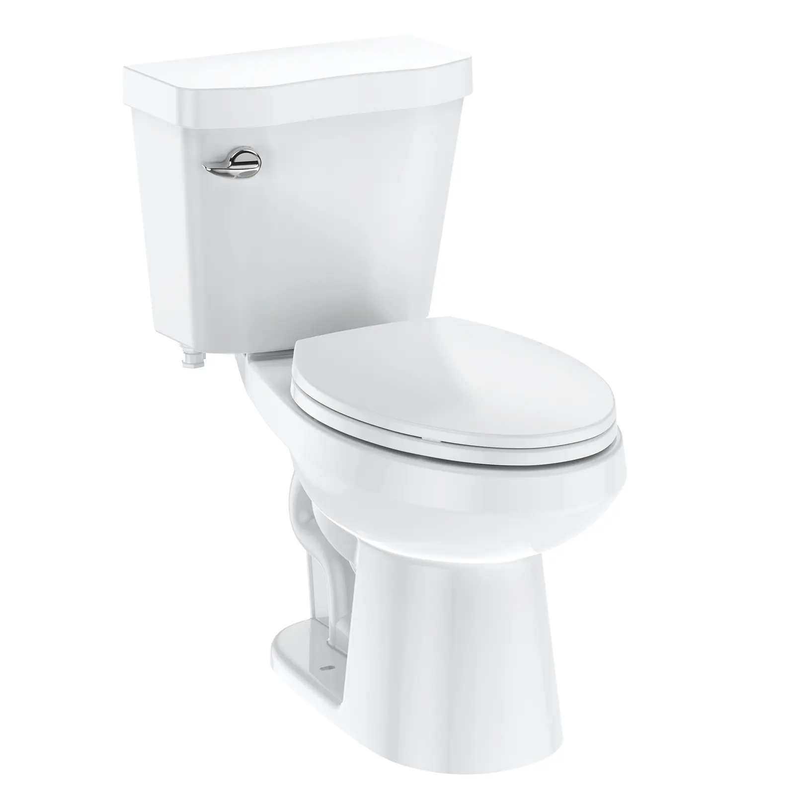 Elongated Two-Piece Toilet, Elongated Toilets for Bathrooms, Soft Close Seat Toilet, 1.28 Siphonic Flush Toilet With Universal Height Ada Cotton White