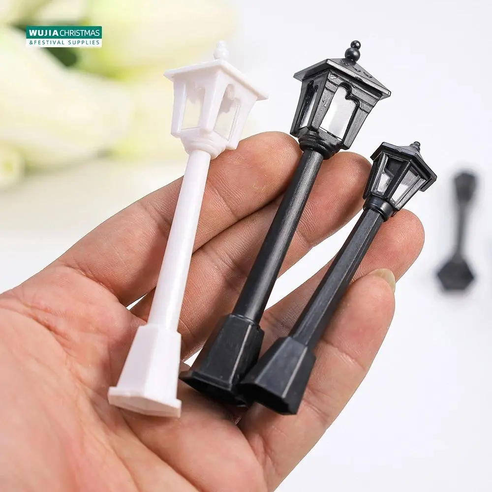 Miniature Plastic Streetlights Decorative Accessory - 6-12pcs, 8cm/3.15in & 10cm/3.94in, Dollhouse Decor, Cute Decor, Miniature World, Model Railway Train Parts, DIY Gift Supplies