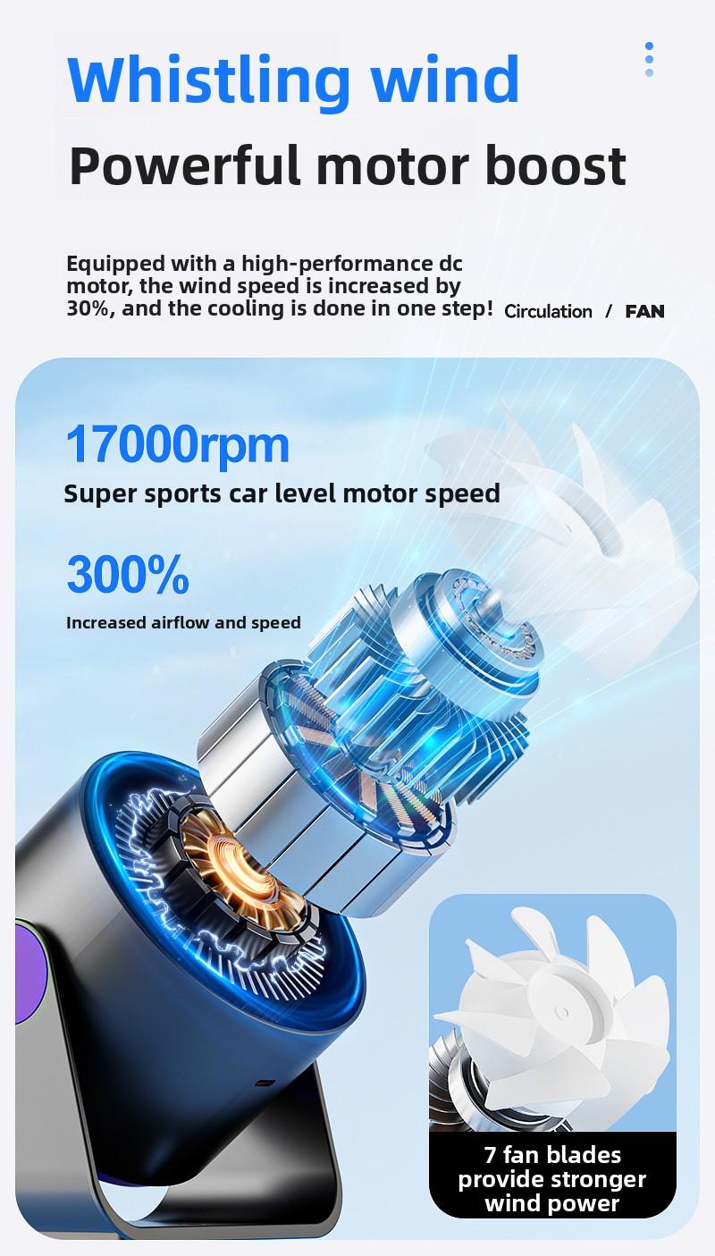 Popular desktop fan, household high-speed fan, office small electric fan, USB rechargeable circulation fan