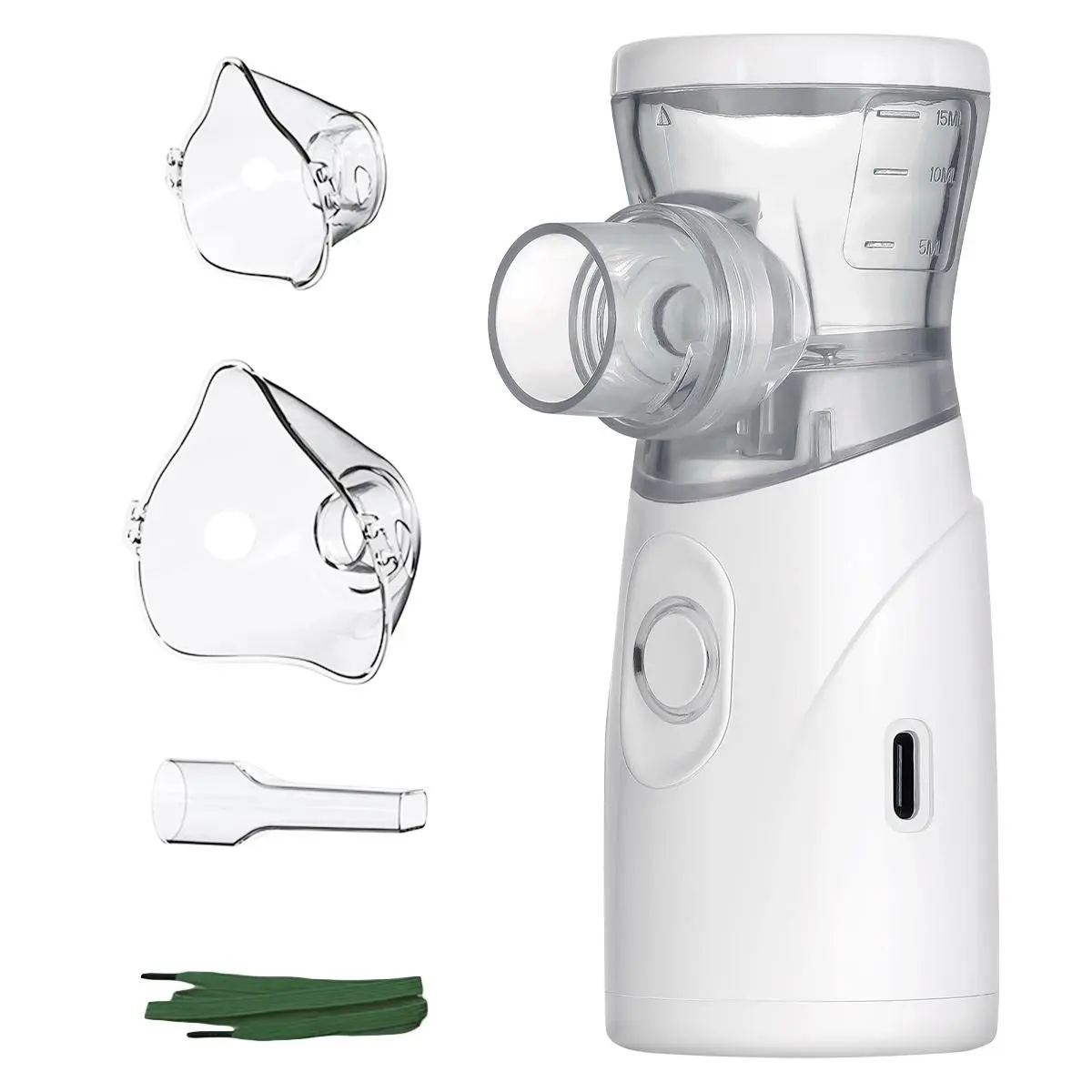 Portable Mesh Nebulizer, Compact Handheld Single Unit with Self-Cleaning Function, Quiet Breath Device for Adults, Home-Office Use