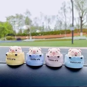 Adorable Nodding Piggy Car Dashboard Decor, 2026 Latest Design, High-End Aesthetic Car Interior Ornament Gift, Cute Car Accessory