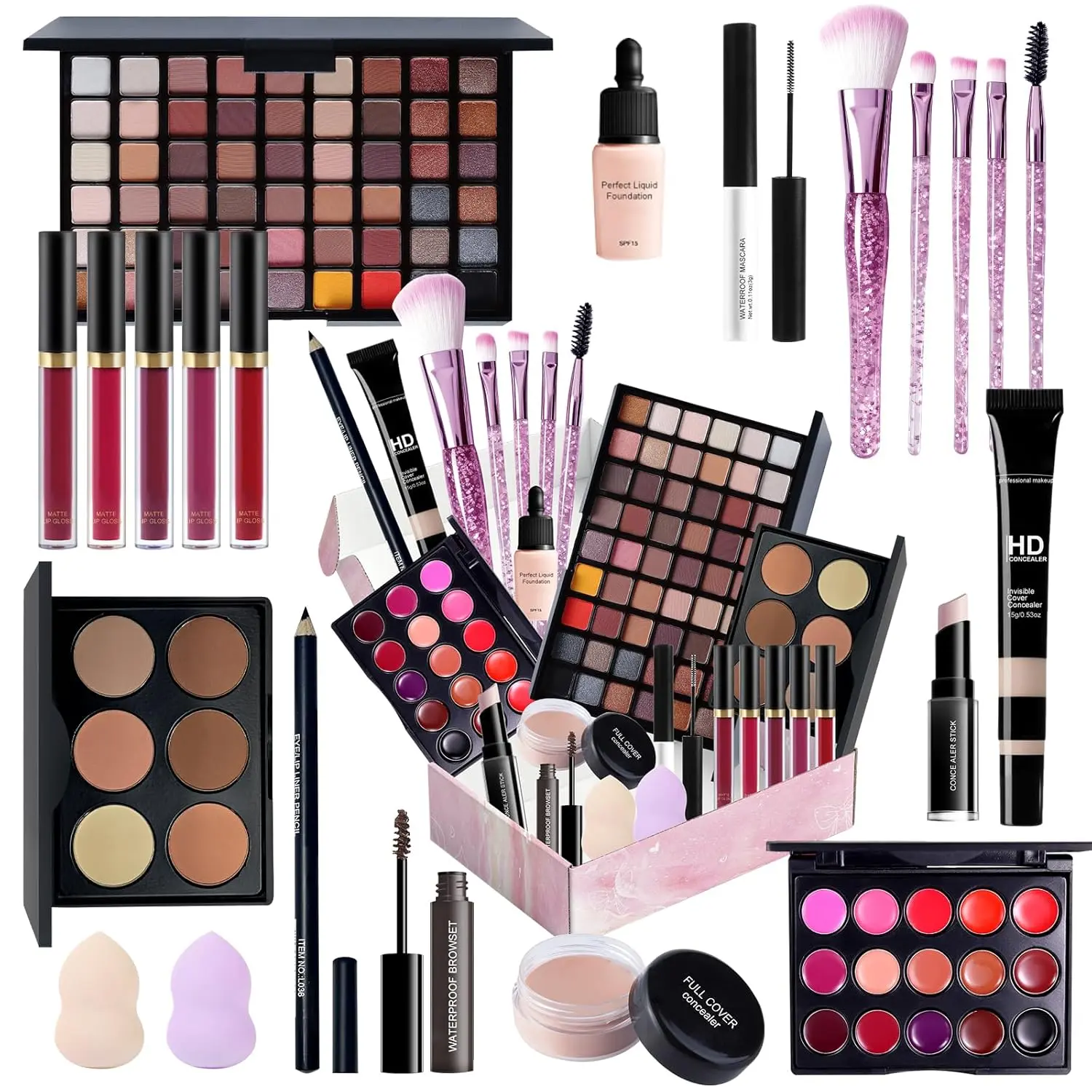Makeup Set Full Kit  Women Teens Girls,makeup kit  teens,Beginner Make up Sets,Travel Friendly Makeup Gift Set,makeup kits  women,All in One Make up Kit