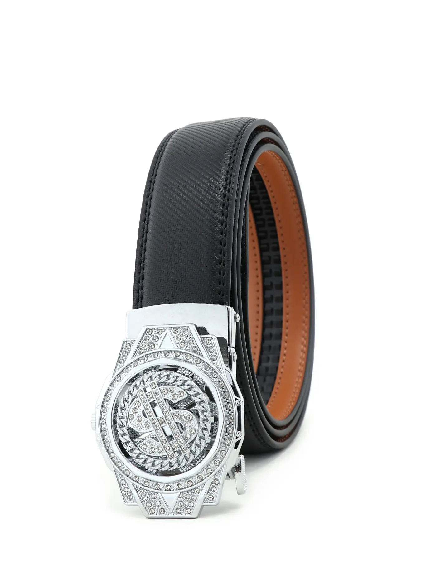 New High-Quality Men's Dollar Automatic Buckle Belt, Youthful Casual Versatile Trendy Pants Waistband, Perfect Gift Idea