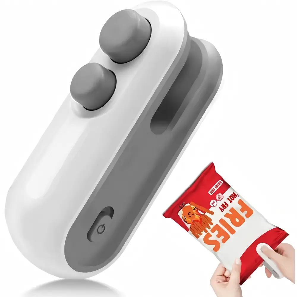 Rechargeable 2 in 1 Snacks Mini Bag Sealer with Cutter, Keep Food Fresh, White Plastic Bag Sealer, Ideal for Selling Bags sealing machine