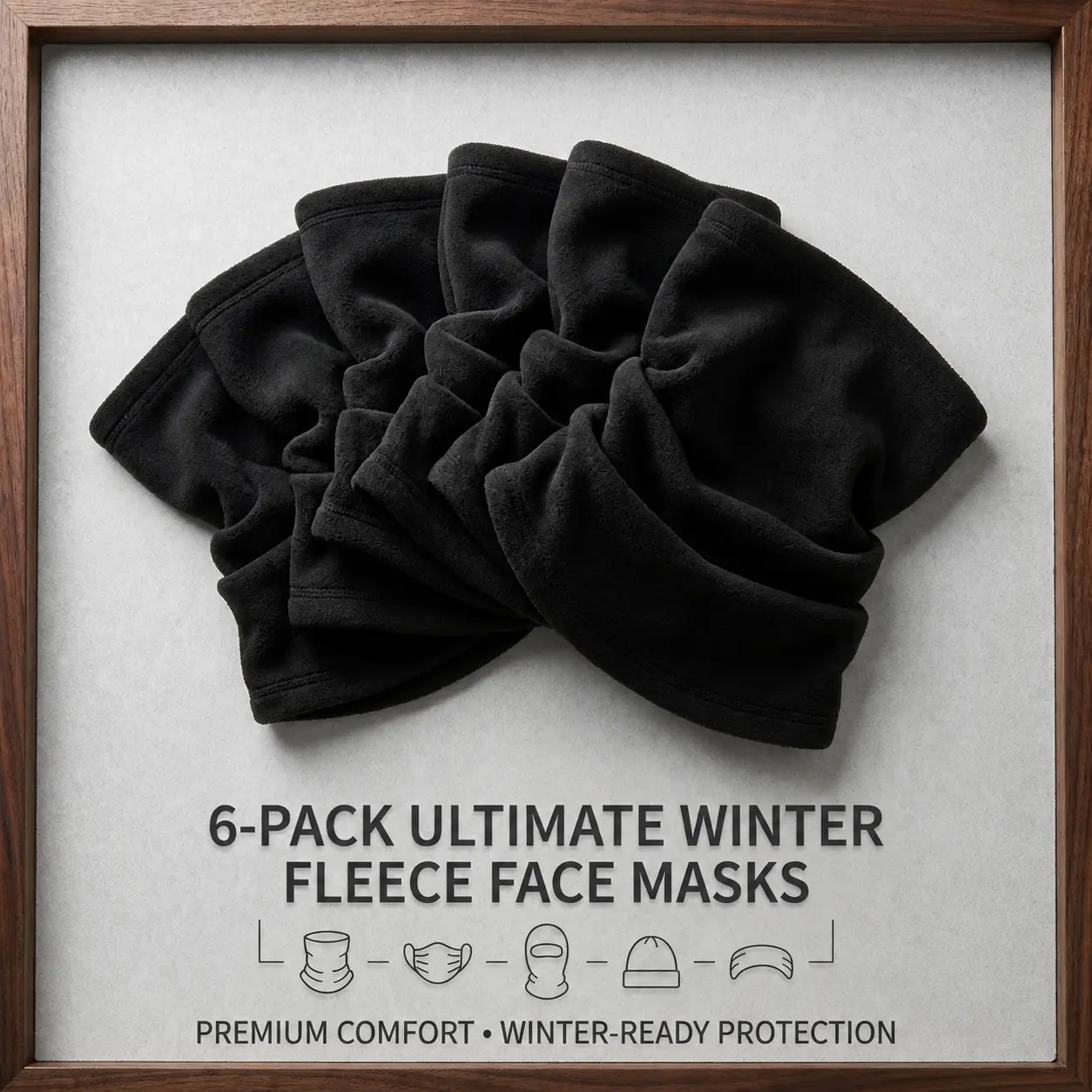 6-Pack Winter Neck Gaiter & Face Mask, Soft Fleece Thermal Scarf, Windproof Breathable Neck Warmer for Skiing, Hiking, Motorcycling