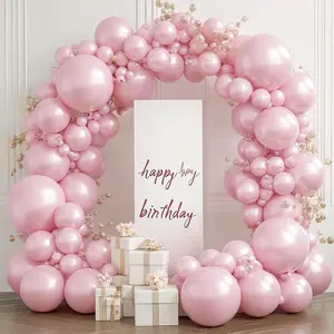 Balloons Arch Kit - Double Stuffed Pastel Light Pale  Balloons Different Sizes 18/12/10/5 inch  Balloons Arch Kit for Valentines Day Bridal Shower Wedding Birthday Party Decoration