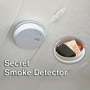 3D Printed Hidden Smoke Detector Fun Safe, Secret Piggy Bank, Coin Storage, Coin Savings Bank, Easy to Use, Perfect for Living Room Decor, Unique Novelty Item