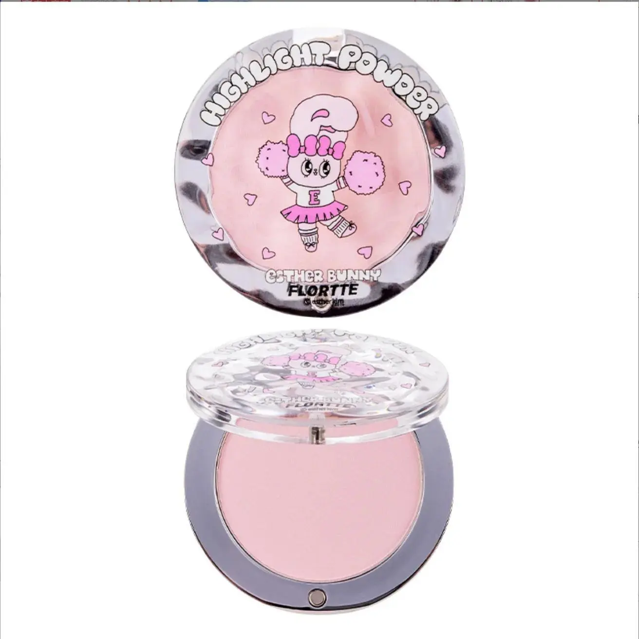 FLORTTE Esther Bunny Single-Colour Highlighter Powder Matte Brighten Contour Palette Face Makeup Cosmetics