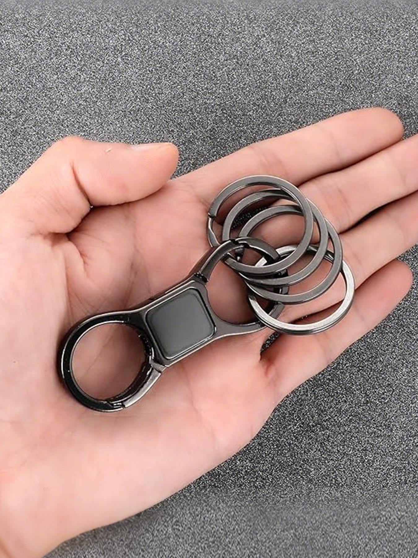 Key Chain Quick Release Spring with 4 Key Rings, Durable Car Keychain Organizer for Men and Women, Key Ring Organizer for Multiple Keys