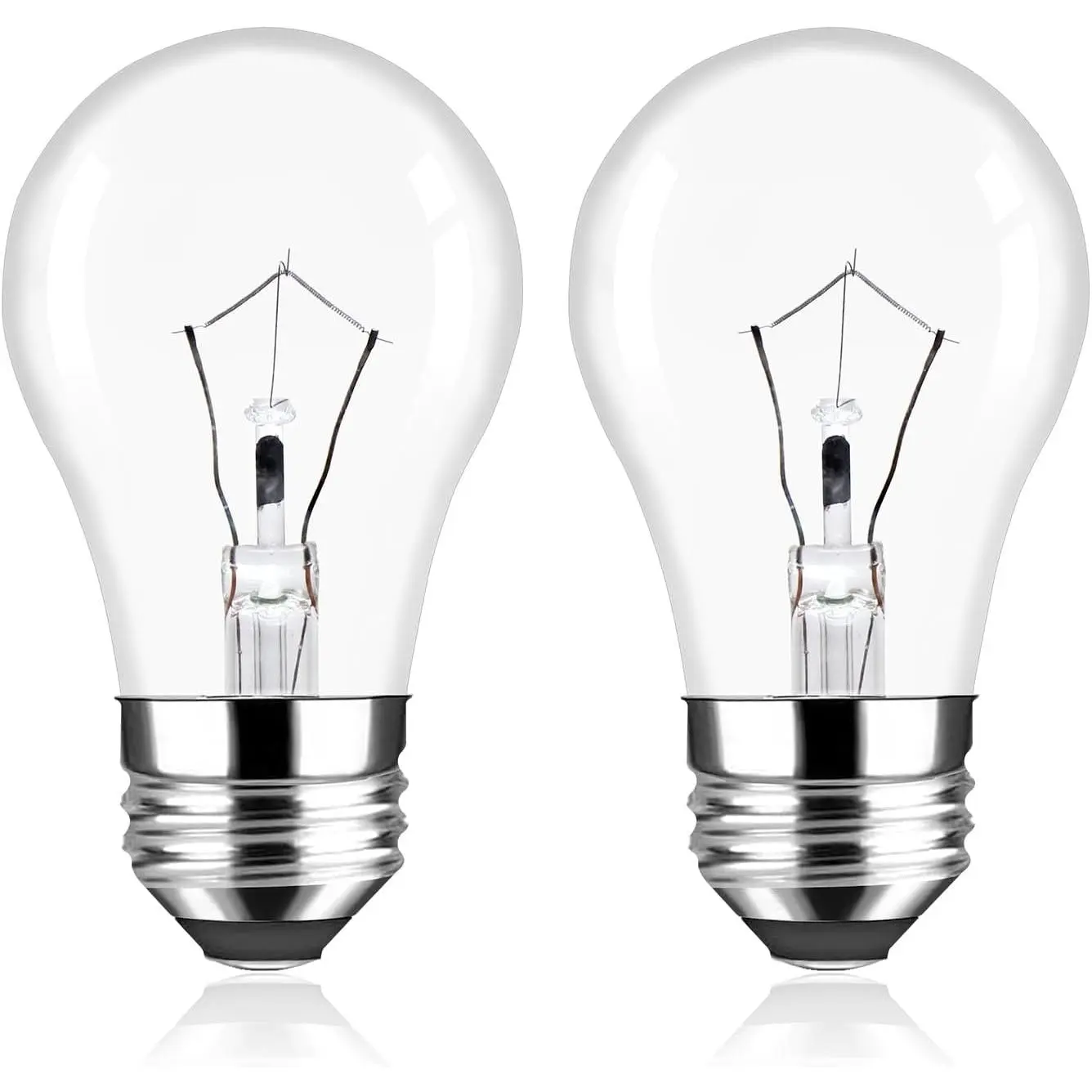 Dimmable Microwave Light Bulbs 2 Pack 40 Watts Oven Light Bulb Replacement A15 High Heat E26 for Stove Hood, Refrigerator, Microwave, Warm White Refrigerator Light Bulb 2700K