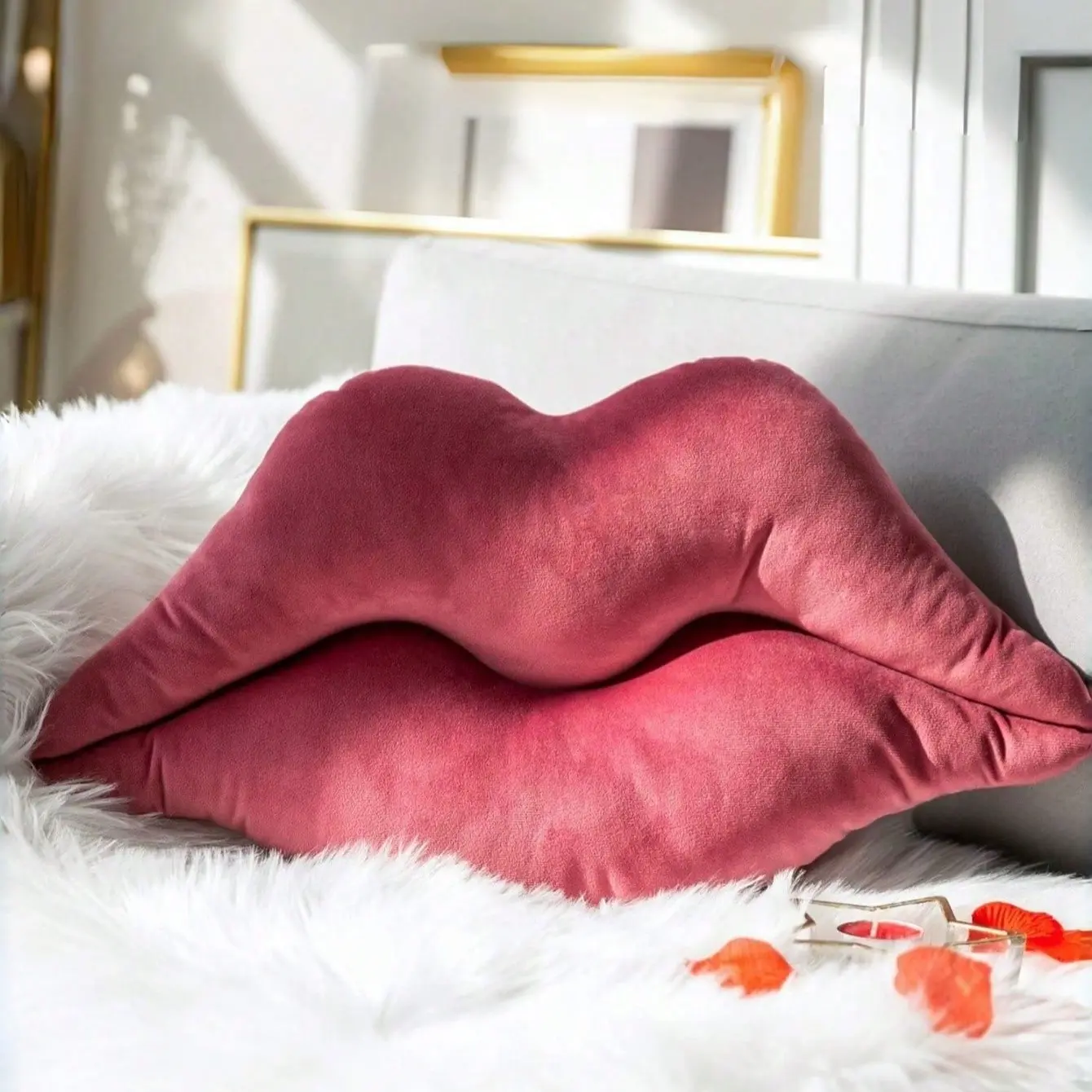1PC  Velvet Pillow! Add a pop of Y2K & Coquette glam to your bed or couch. 💋 The ultimate all-season room upgrade & holiday decor must-have! A super cute gift for your besties! Decorative Cushion 💖