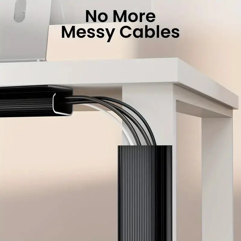 Self-Adhesive Under Desk Cable Raceway, No-Drill Cord Organizer, Wire Organizers, Desk Accessory, Office Accessories, Easy Installation, Durable Material, Perfect for Office Use