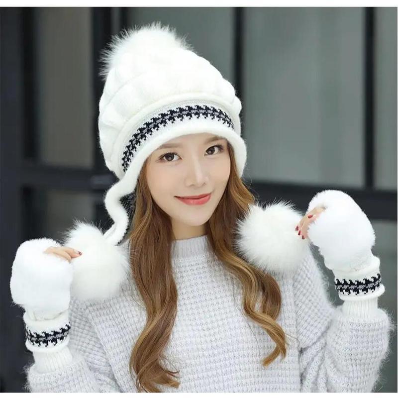 Winter Plush Hat & Fingerless Gloves Set with Cold-Proof Earmuffs Ultra-Soft Thermal Lining for Warmth Comfort Elegant Women's Winter Essential for Daily Commutes Outdoor Adventures Cozy Fleece-Lined Beanie & Gloves Set Winter Plush Hat & Fingerless Gloves Set with Cold-Proof Earmuffs Ultra-Soft Thermal Lining for Warmth Comfort Elegant Women's Winter Essential for Daily Commutes Outdoor Adventures Cozy Fleece-Lined Beanie & Gloves Set