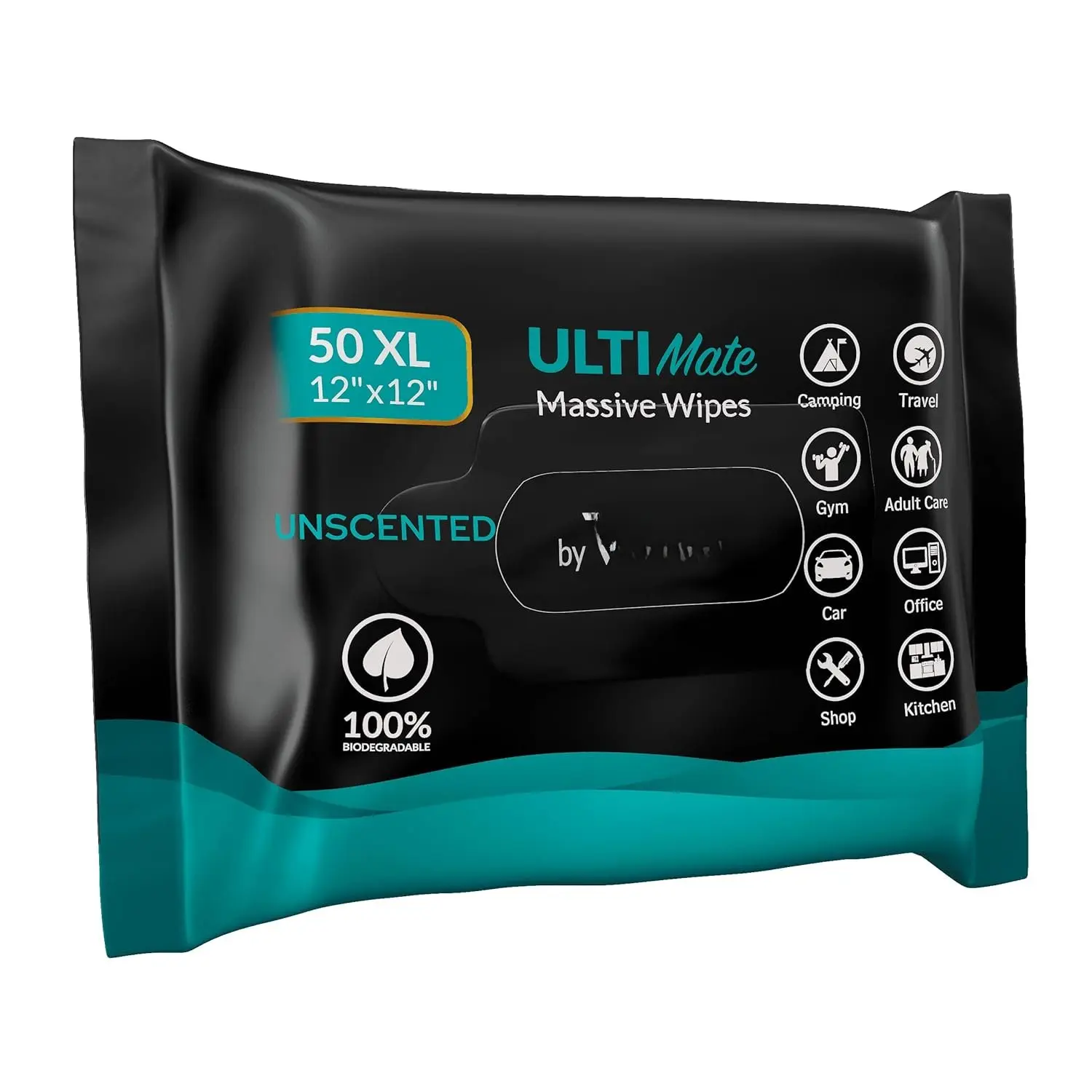 XXL Adult Wipes for , No Rinse Hygiene Wipes for Shower, Travel, and Camping, 12x12 Unscented 50 Pack