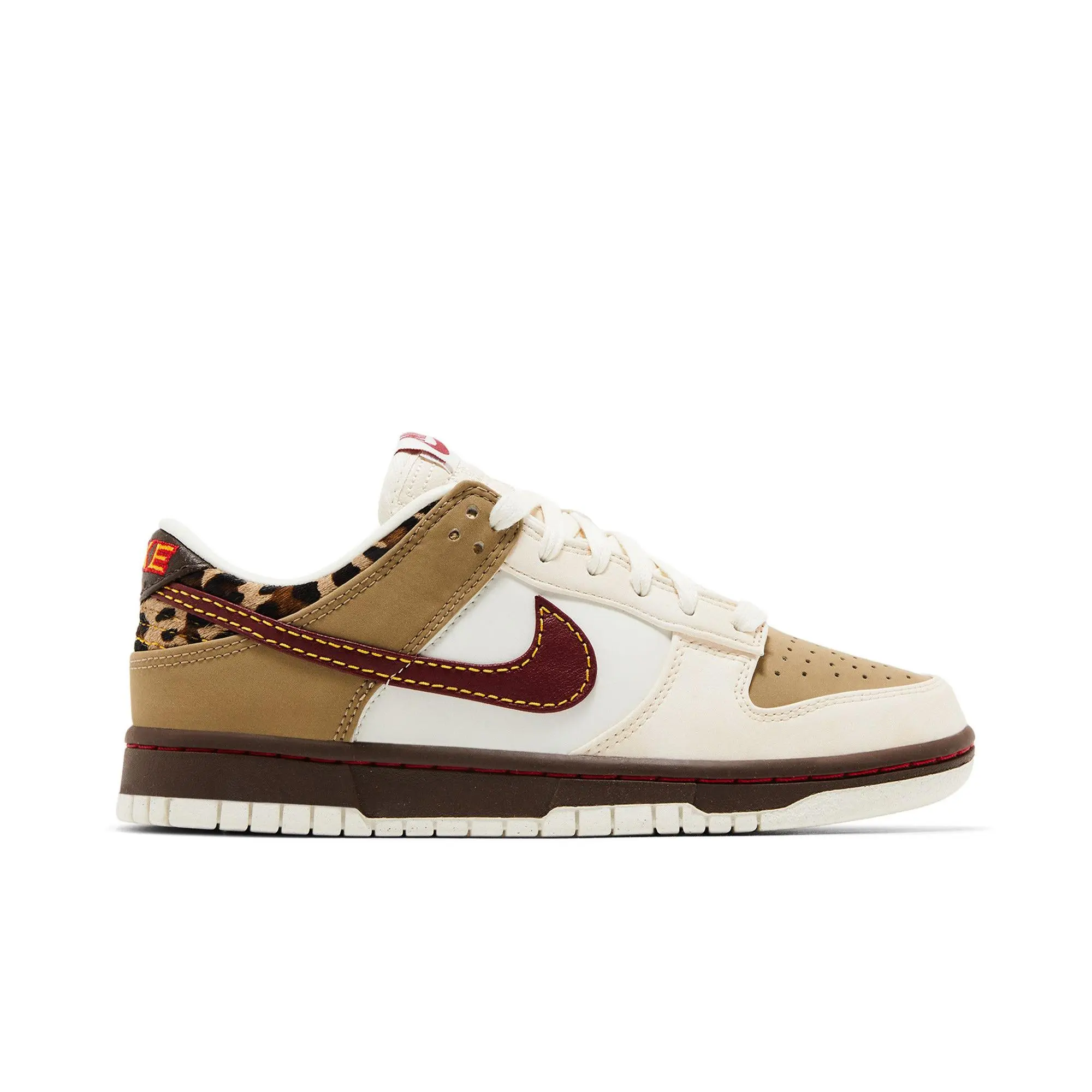 Nike Womens Dunk Low 'Khaki Team Red' (women's sizes) Khaki/Team Red/Baroque Brown/Pearl White sneakers IM6687 262