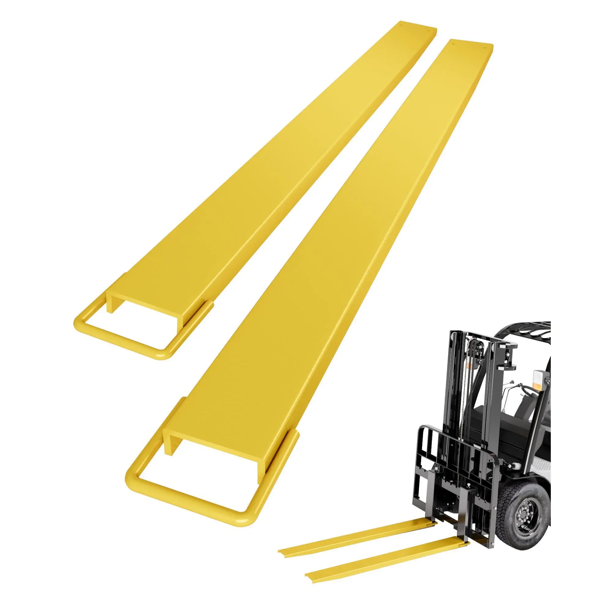 60"/72"/84"/96" Forklift Extensions for 4.5" Forks, Heavy Duty Steel Pallet Fork Extensions with Tool-Free Installation for Forklifts, Tractors & Skid Steers
