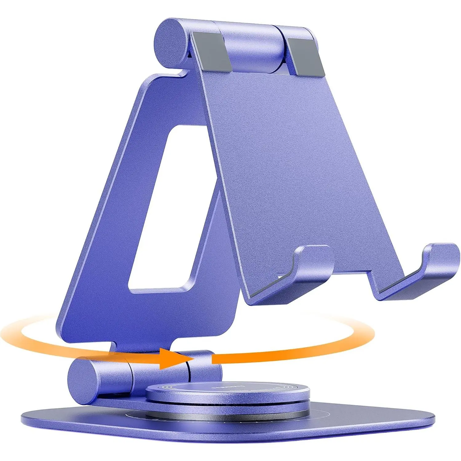 360° Rotating Multi-Angle Adjustable Phone Stand Model 1 - Synthetic, Compact, Charge Support, Portrait & Landscape Viewing, Foldable, Thick Case Friendly, Compatible with Phones