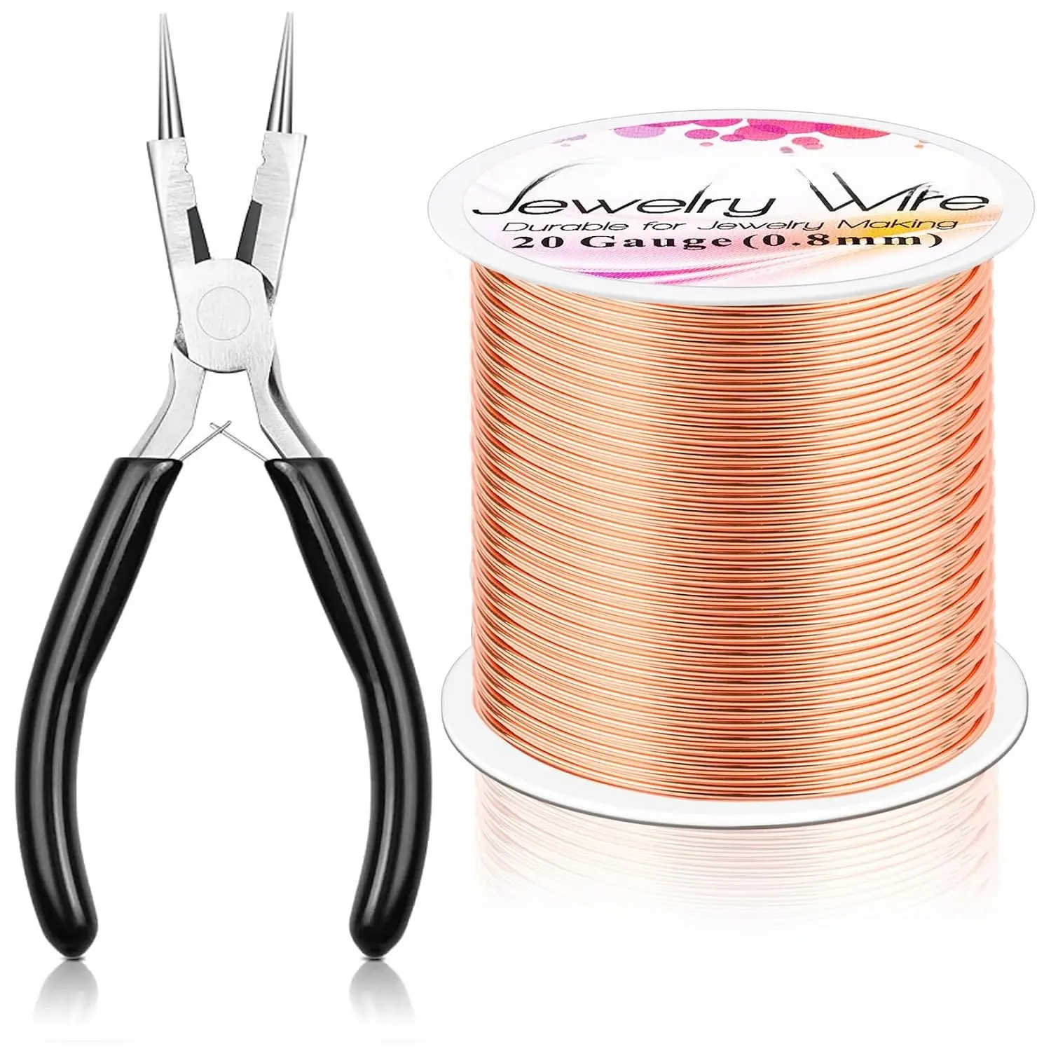 20 Gauge Copper Wire for  Making with Versatile Pliers 82FT/0.8mm Craft  Wire Tarnish Resistant Stainless Steel Copper Wire for Gardening Electroculture  Making Supplies