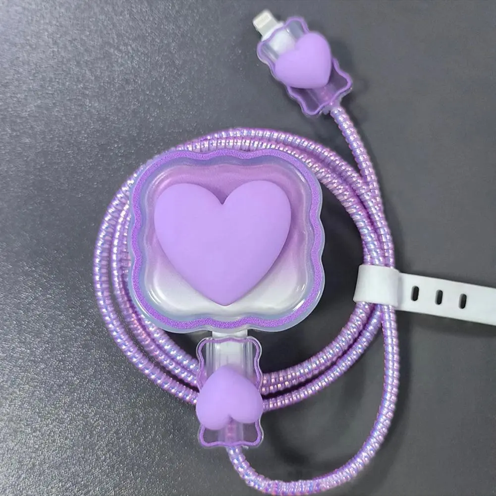 Sleeve Charger Cable Protector Cover 3D Gradient Color Soft Silicone Charger Case for Iphone 18w 20w Charger Head Protective
