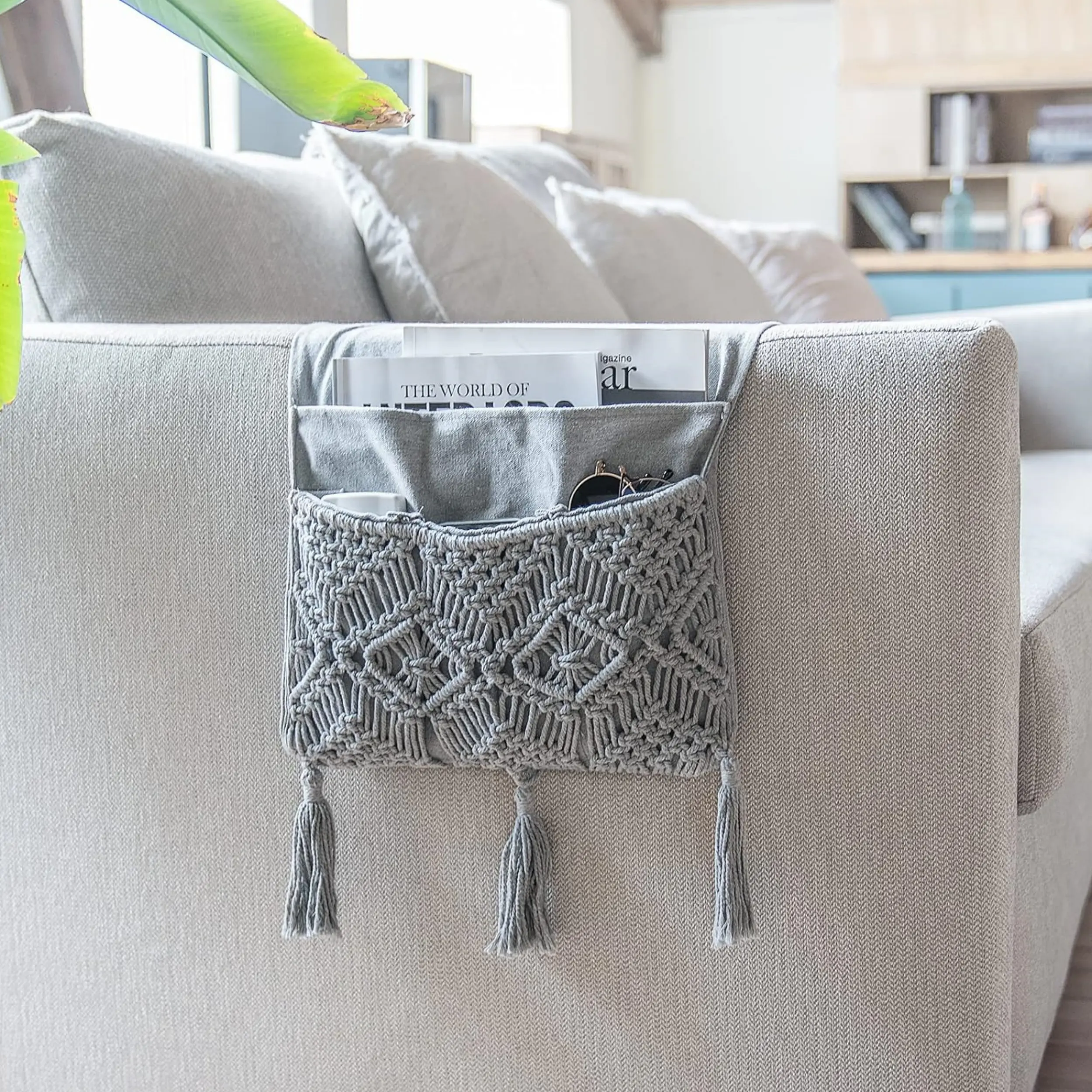 Sofa Armrest Organizer – Multi-Pocket Bedside Caddy & Couch Storage Bag for Remote Control, Phone & Books, Viral TikTok Home Organization & Cozy Living Room Trend, Anti-Slip Space-Saving Hanging Holder for Dorm Room & Living Room