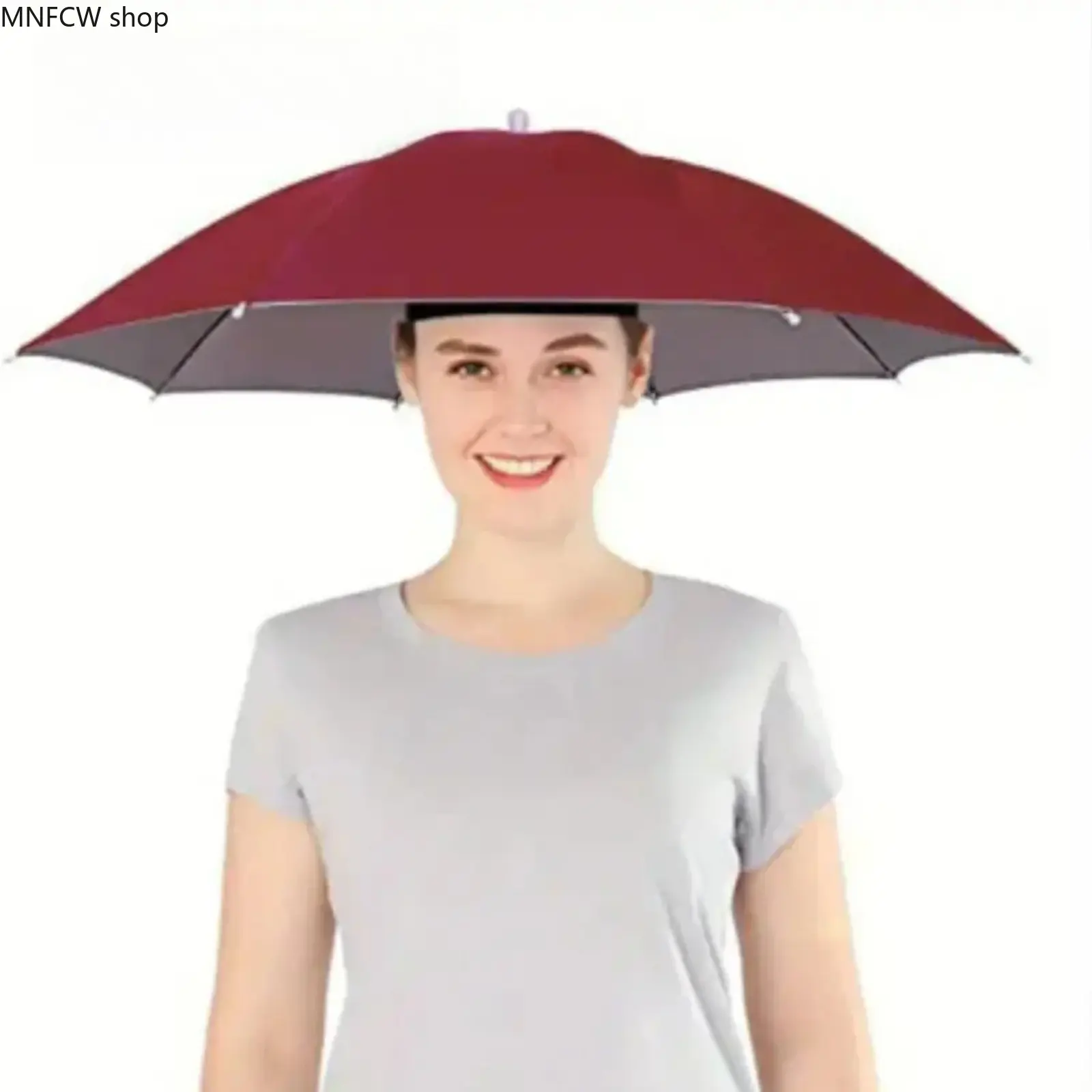 2026 Comfortable Adventure Umbrella Hat with Elastic Headband, Lightweight Portable Dual-Use Waterproof Hands-Free Outdoor Folding Fishing Cap for Sun & Rain