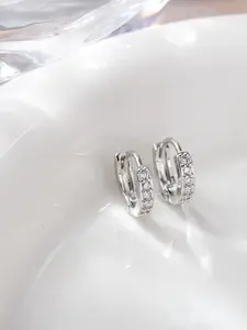 Luxury Mini Earrings, Stackable Full Diamond Earrings, Fashion Single Row Ear Cuffs, O-Shaped Zircon Micro Set Geometric Earrings, Classic Minimalist Style