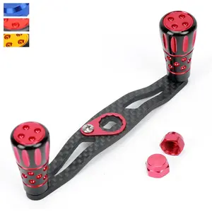 New Replacement Carbon Fiber 6061 Aviation Aluminum Fishing Reel Handle Knobs Accessories for Baitcasting Rocker
