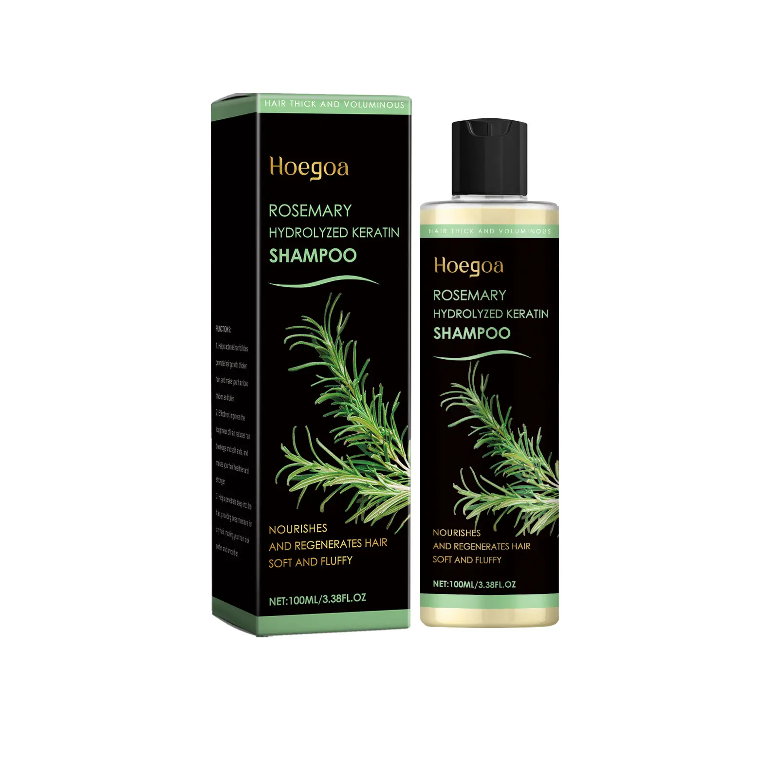 Rosemary Thickening Haircare Shampoo - Plant-Based Cleanser for Oil Control, Nourishing Repair, Hydrating Moisture, Fluffy Refresh, Massage Scalp, Thickens Hair, Moisturizer, Oily Hair, Fresh Rosemary