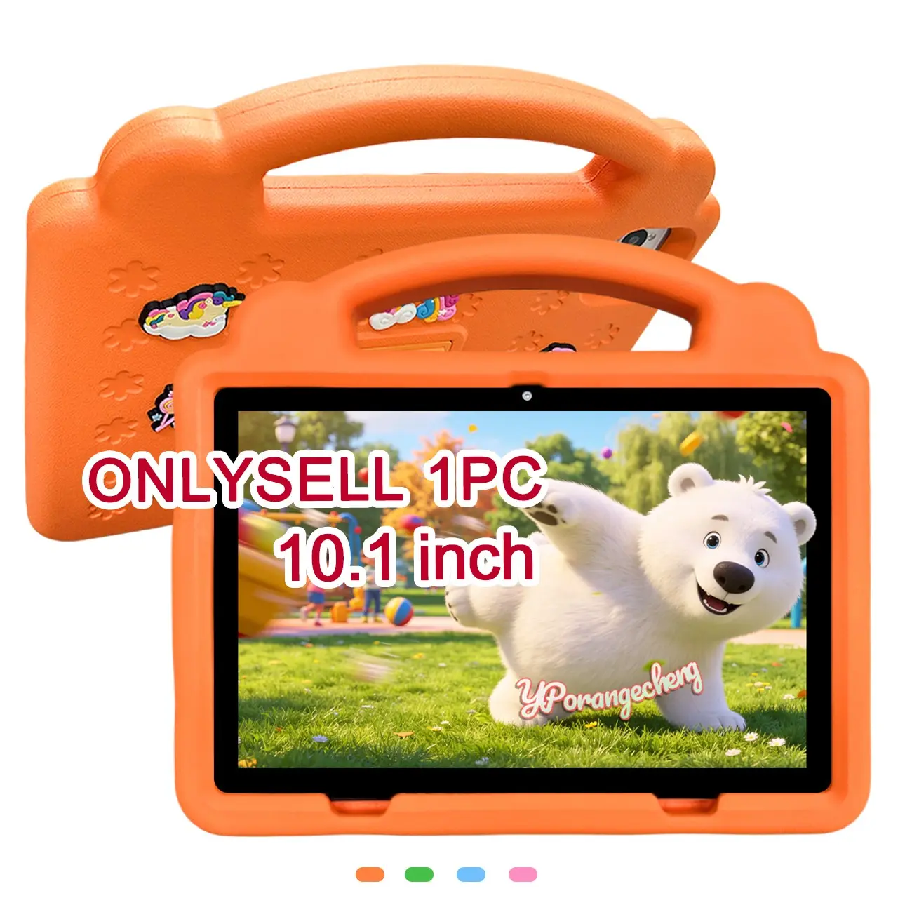 #SummerFinds 10.1 Inch Large Screen Android Tablet, 5G Fast WiFi, HD Dual Cameras, Shockproof Protective Case Included, Compatible with Office Study Entertainment Apps, Suitable for Students & Adults, Pink Blue Green Orange, Perfect Holiday Birthday Gift
