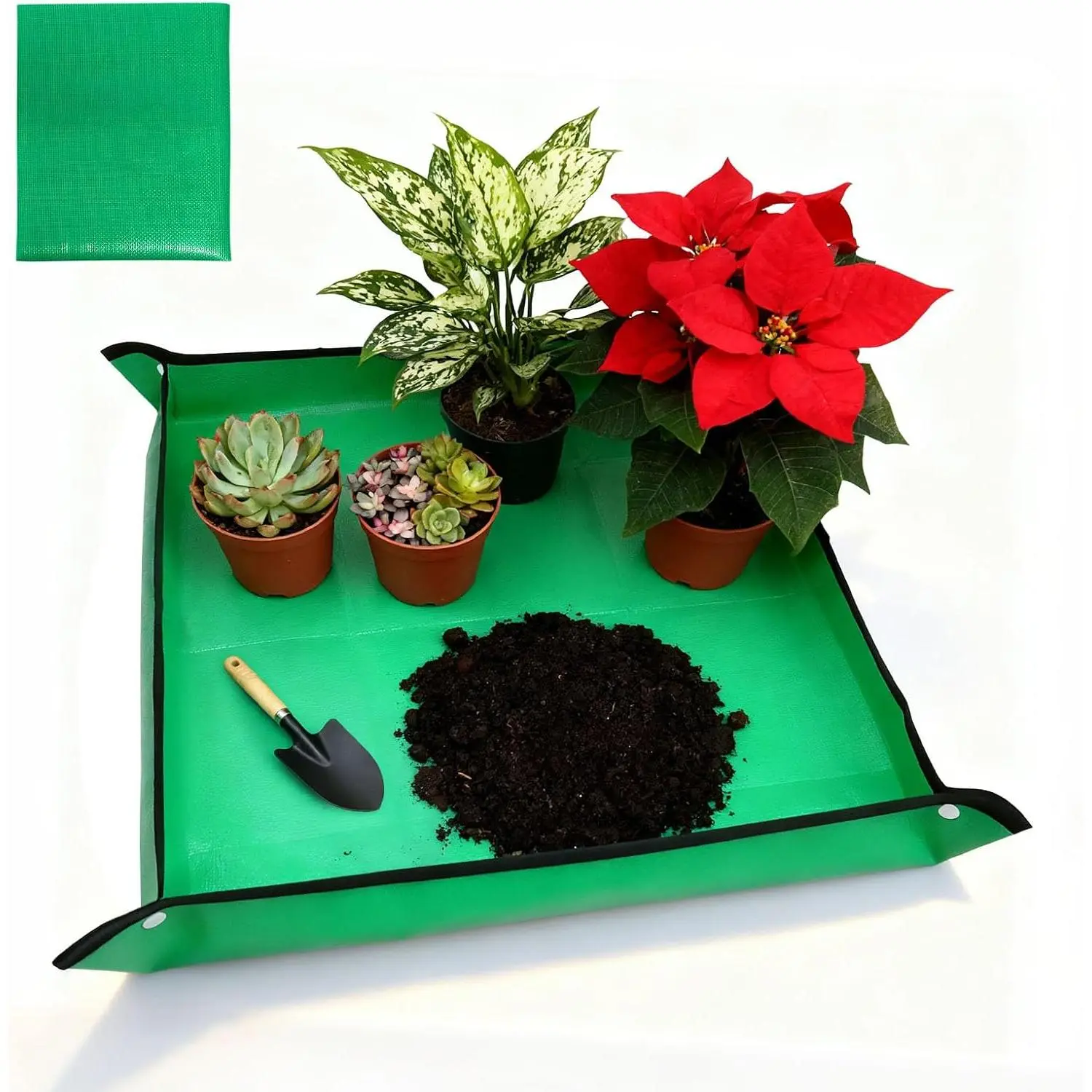26" x 26" Repotting Mat for Indoor  -   Potting Tray, Portable Gardening Mat for  Soil Mess Control